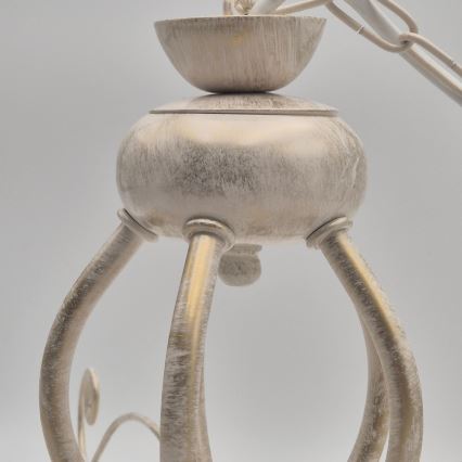 Lustre sur chaîne RETRO II 5xE27/60W/230V blanc patiné