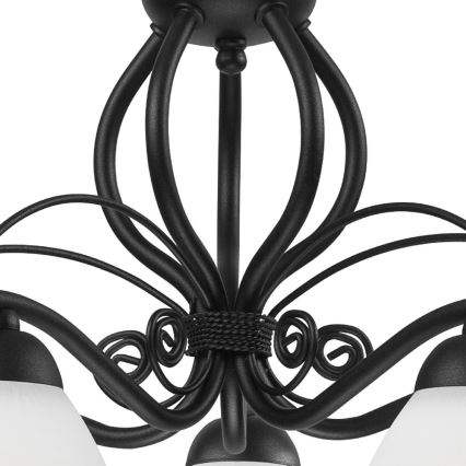 Lustre sur chaîne RETRO II 5xE27/60W/230V noir mat