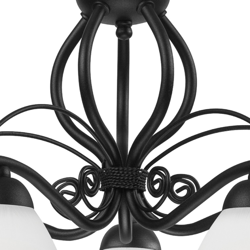Lustre sur chaîne RETRO II 5xE27/60W/230V noir mat
