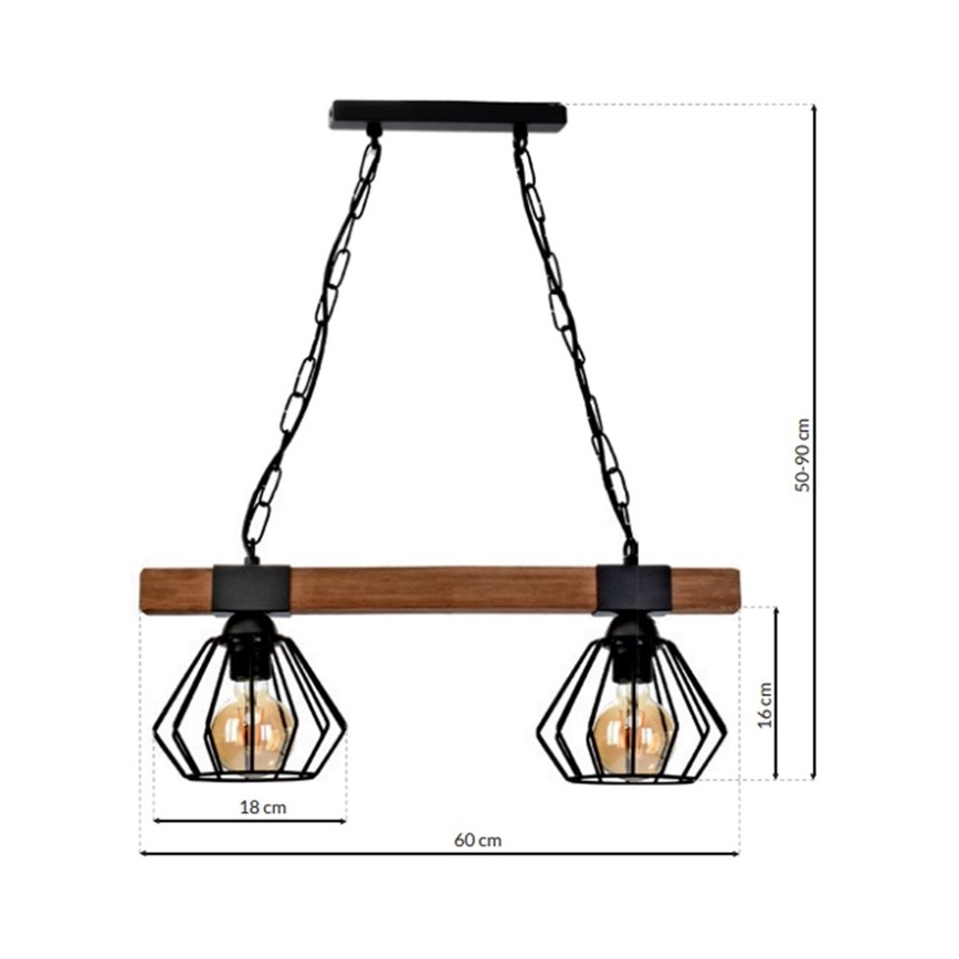 Lustre sur chaine ULF 2xE27/60W/230V