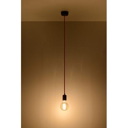 Lustre sur fil EDISON 1xE27/60W/230V noire, rouge