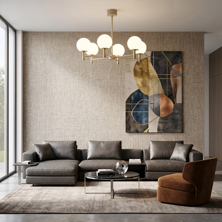 Lustre sur tige AWINION 6xE27/15W/230V