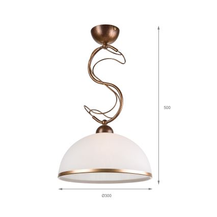 Lustre sur tige COBRA 1xE27/60W/230V Ø 30 cm, bronze patiné