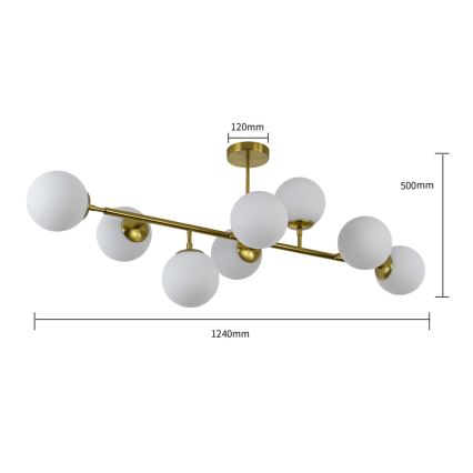 Lustre sur tige DORADO 8xE14/40W/230V doré