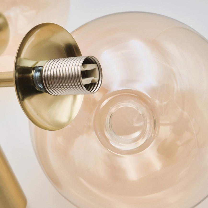 Lustre sur tige GEORGIA 3xG9/5W/230V doré/beige fumé