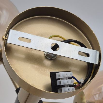 Lustre sur tige GEORGIA 3xG9/5W/230V doré/beige fumé