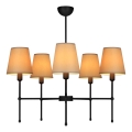 Lustre sur tige MADELA 5xE14/40W/230V beige/noir