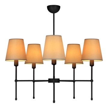 Lustre sur tige MADELA 5xE14/40W/230V beige/noir