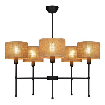 Lustre sur tige MADELA 5xE14/40W/230V jute/noir