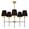 Lustre sur tige MADELA 5xE14/40W/230V noir/beige