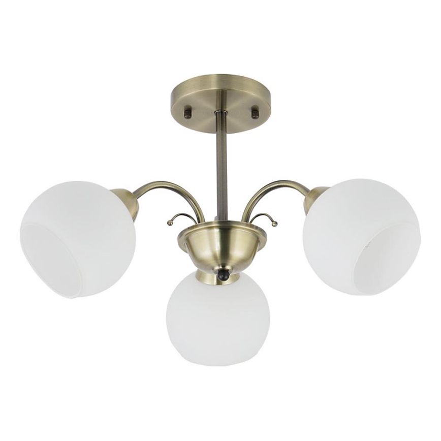 Lustre sur tige NESTOR 3xE27/40W/230V laiton