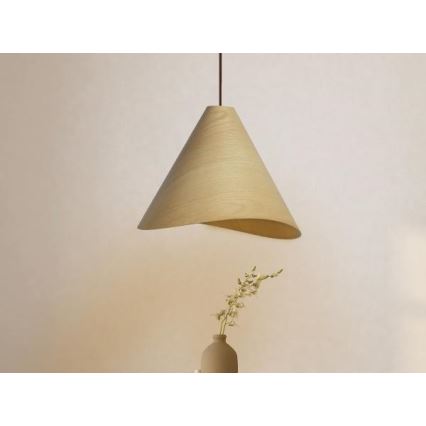 Lustre suspendu en bois sur câble 1xE27/60W/230V Ø 45 cm bois massif/chêne/hévéa