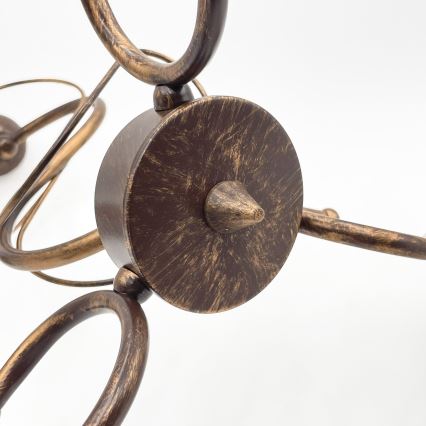 Lustre suspendu sur chaîne COBRA 5xE27/60W/230V bronze patiné