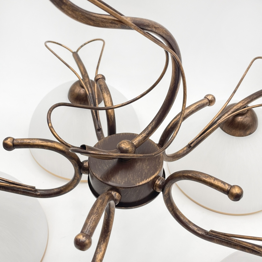 Lustre suspendu sur chaîne COBRA 5xE27/60W/230V bronze patiné