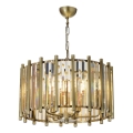 Lustre suspendu sur chaîne CRYSTALLINE 6xE14/40W/230V laiton