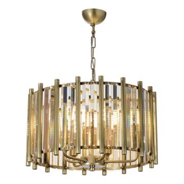 Lustre suspendu sur chaîne CRYSTALLINE 6xE14/40W/230V laiton