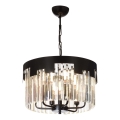 Lustre suspendu sur chaîne CRYSTALLINE 6xE27/40W/230V noir