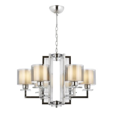 Lustre suspendu sur chaîne VARANA, 6xE27/40W/230V, finition chrome brillant