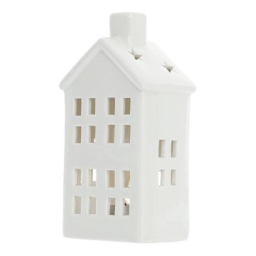 Maison de bougies en porcelaine 20,8 cm blanc