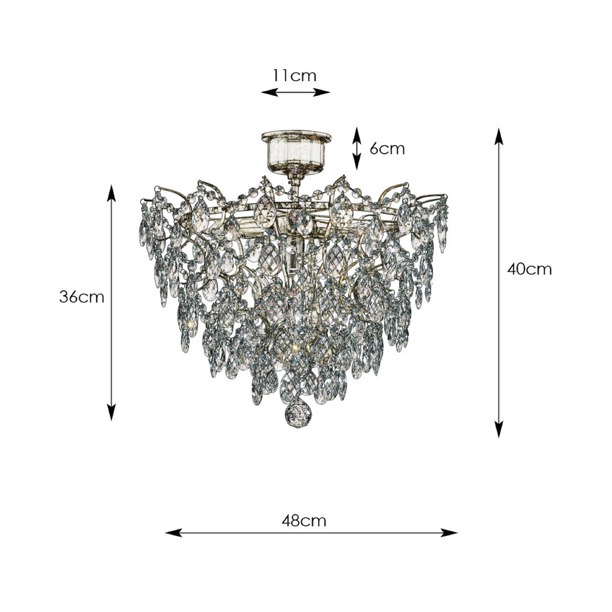 Markslöjd 100510 - Kristallen plafondlamp ROSENDAL 4xE14/40W/230V