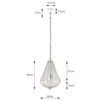 Markslöjd 104889 - Kristallen ketting kroonluchter GRÄNSÖ 1xE27/60W/230V