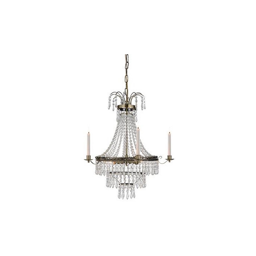 Markslöjd 105157 - Suspension filaire en cristal MARIELUND 3xE14/40W/230V laiton