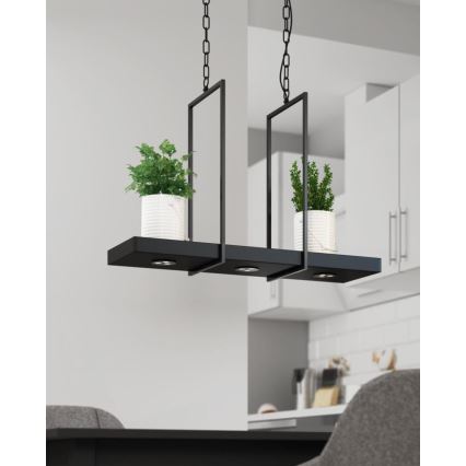 Markslöjd 105780 - Suspension sur chaine à intensité variable TRAY 3xLED/3W/230V noir