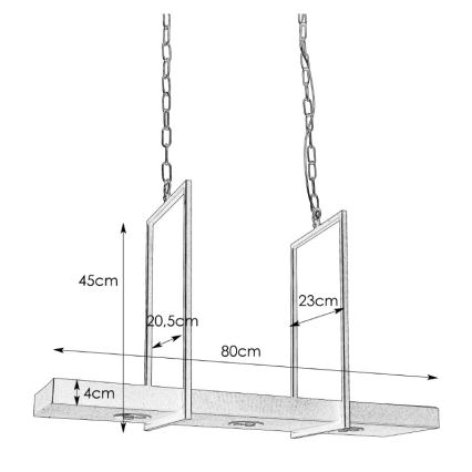 Markslöjd 105780 - Zwarte LED Hanglamp aan ketting dimbaar TRAY 3x LED / 3W / 230V