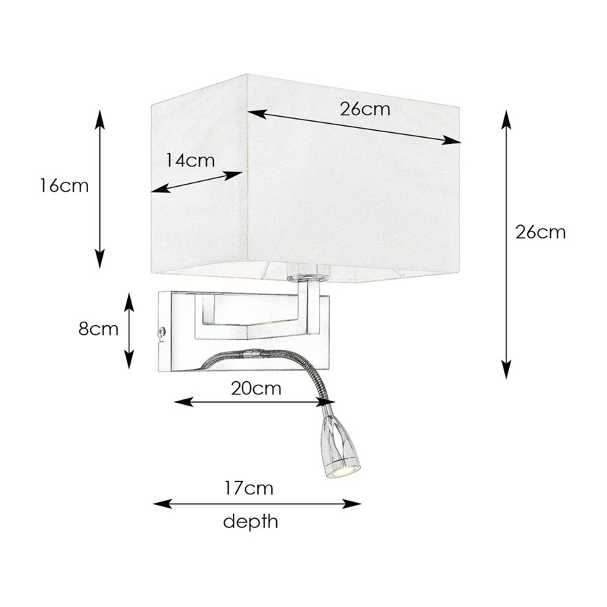 Markslöjd 106308 - LED Wandlamp SAVOY LED/3W+E27/60W/230V