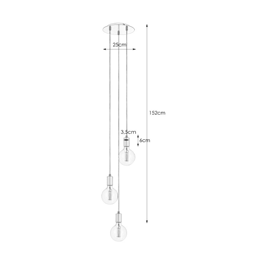 Markslöjd 106333 - Hanglamp aan koord SKY 3xE27/60W/230V
