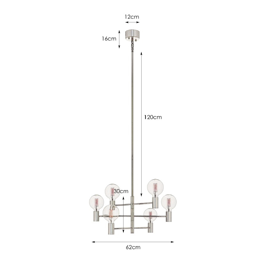 Markslöjd 106418 - Suspension CAPITAL 6xE27/60W/230V laiton