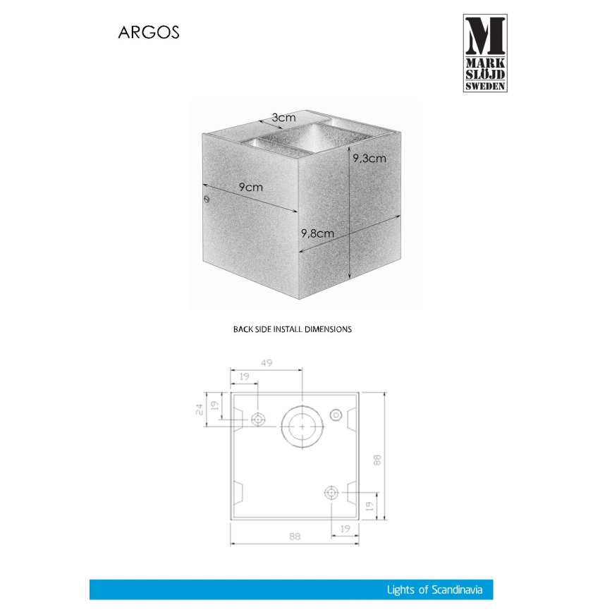 Markslöjd 106521 - LED Lamp voor Buiten ARGOS LED/5W/230V IP44 grijs