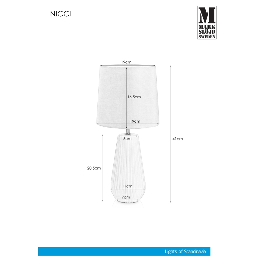 Markslöjd 106624 - Tafellamp NICCI 1xE14/40W/230V