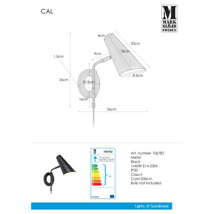 Markslöjd 106782 - Wandlamp CAL 1xE14/40W/230V