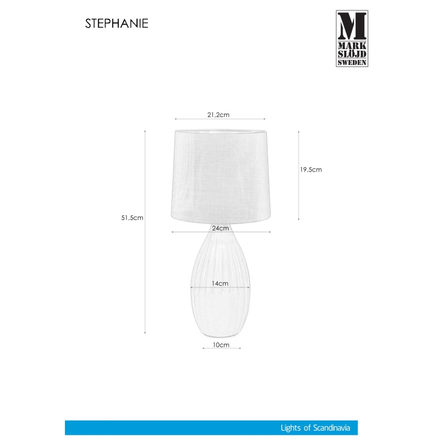 Markslöjd 106887 - Lampe de table STEPHANIE 1xE27/60W/230V
