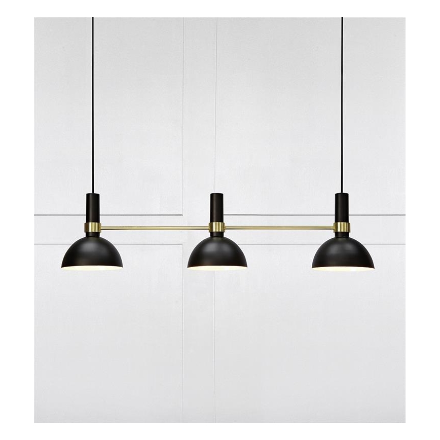 Markslöjd 106971 - Suspension fil LARRY 3xE27/60W/230V noir/or