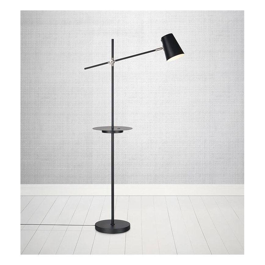 Markslöjd 107307 - Vloerlamp s USB LINEAR 1xE14/40W/230V