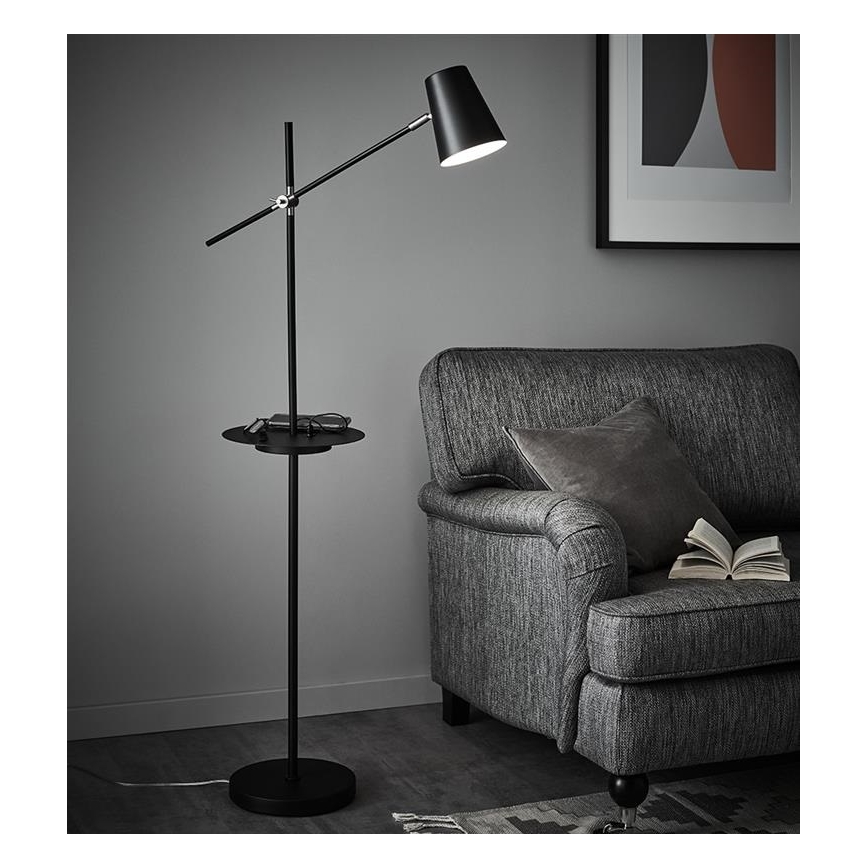 Markslöjd 107307 - Vloerlamp s USB LINEAR 1xE14/40W/230V