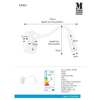 Markslöjd 107324 - LED Wandlamp KARLI LED/6W/230V