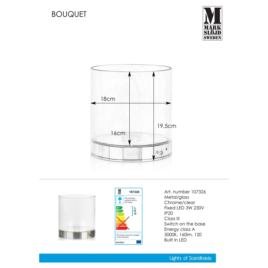 Markslöjd 107326 - LED Tafellampje BOUQUET LED/3W/230V