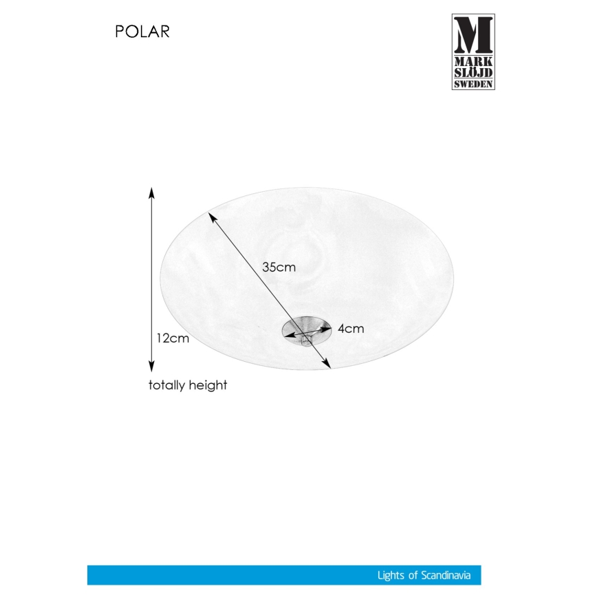 Markslöjd 107360 - Plafondlamp POLAR 2xE14/40W/230V diameter 35 cm