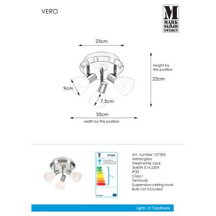 Markslöjd 107505 - Spot VERO 3xE14/40W/230V chrome brillant
