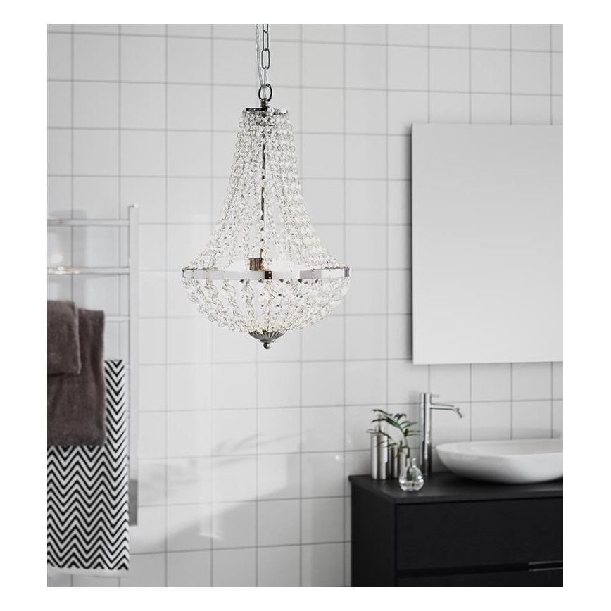 Markslöjd 107550 - Lustre en cristal sur chaîne pour salle de bain GRÄNSÖ 2xG9/20W/230V