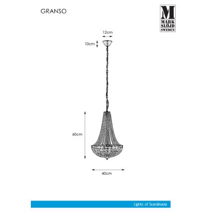 Markslöjd 107551 - Lustre sur chaîne de salle de bain 3xG9/20W/230 IP44
