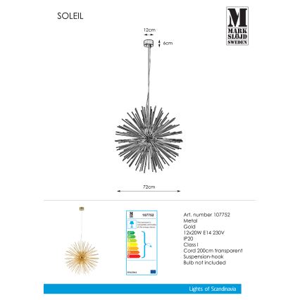 Markslöjd 107752 - Suspension filaire SOLEIL 12xE14/20W/260V Rose doré
