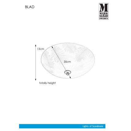 Markslöjd 107754 - Plafondlamp BLAD 2xE14/40W/230V diameter 35 cm