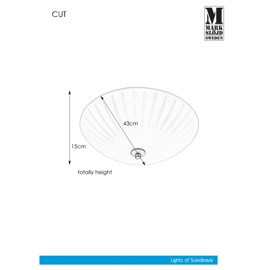 Markslöjd 107759 - Plafondlamp CUT 3xE14/40W/230V diameter 43 cm