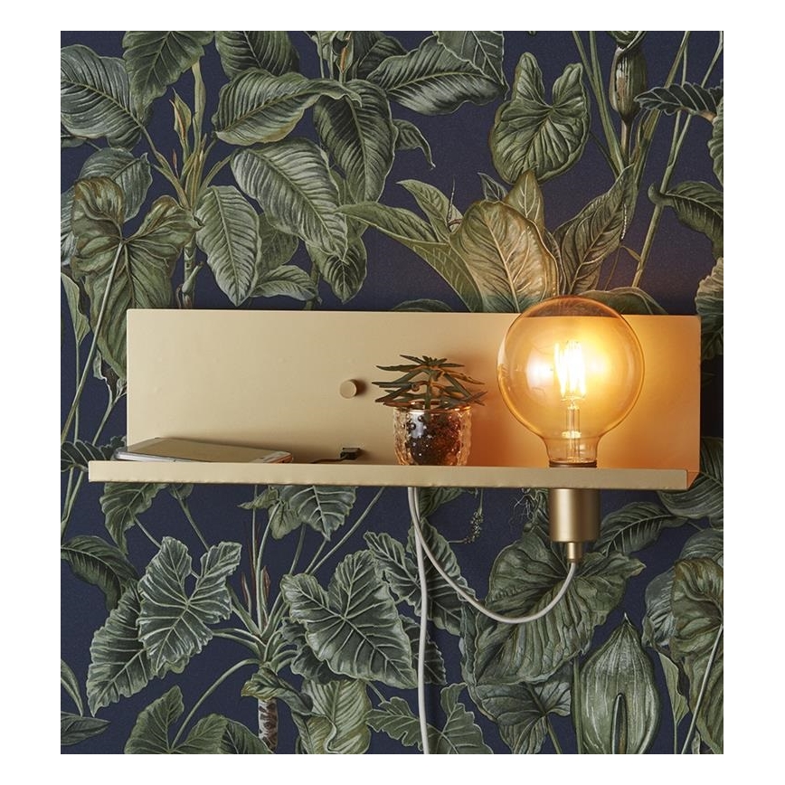 Markslöjd 107791 - Wandlamp dimbaar met USB-poort MULTI 1xE27/60W/230V