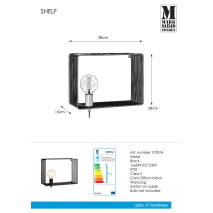 Markslöjd 107814 - Wandlamp SHELF 1xE27/60W/230V
