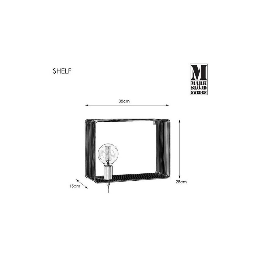 Markslöjd 107815 - Wandlamp SHELF 1xE27/60W/230V